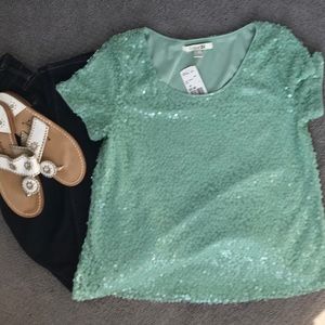Forever 21 sequin short sleeve top